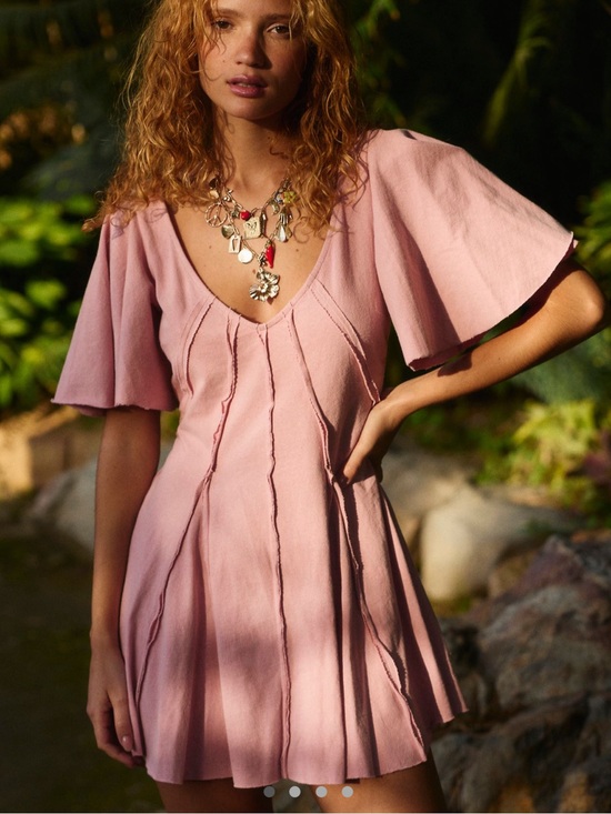 Free People Dresses & Skirts - Free People Free-est Angelique Mini Dress Pink Blush open back size XL